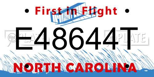 E48644T North Carolina License Plate
