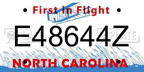 E48644Z North Carolina License Plate