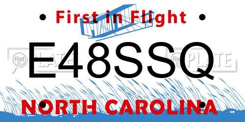 E48SSQ North Carolina License Plate