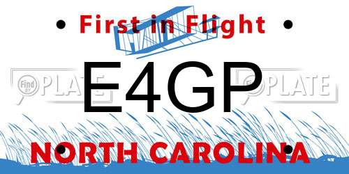 E4GP North Carolina License Plate