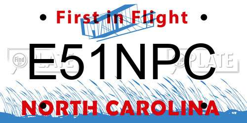 E51NPC North Carolina License Plate