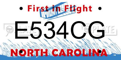E534CG North Carolina License Plate