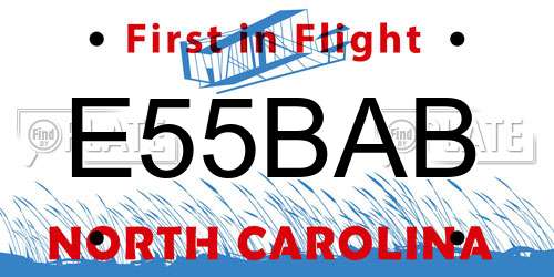 E55BAB North Carolina License Plate