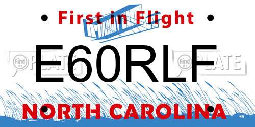 E60RLF North Carolina License Plate