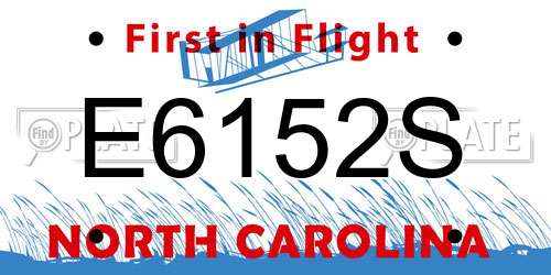 E6152S North Carolina License Plate