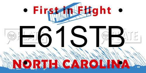 E61STB North Carolina License Plate