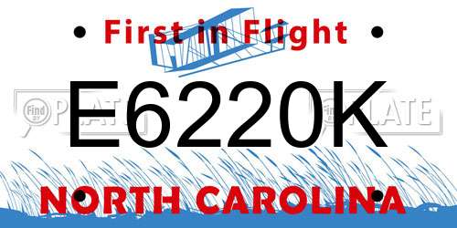 E6220K North Carolina License Plate