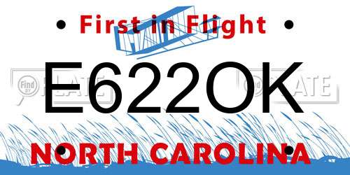E622OK North Carolina License Plate