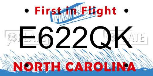 E622QK North Carolina License Plate