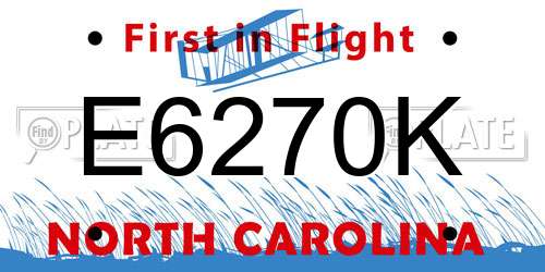 E6270K North Carolina License Plate