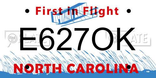 E627OK North Carolina License Plate
