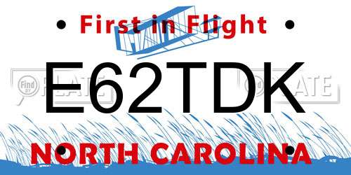E62TDK North Carolina License Plate