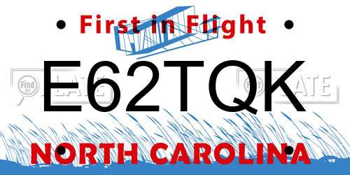 E62TQK North Carolina License Plate