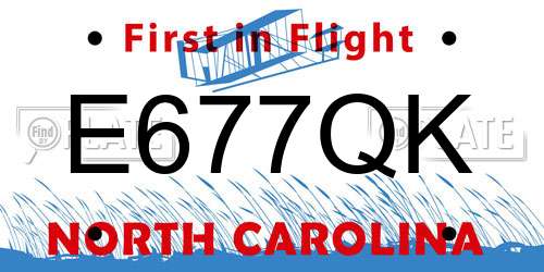 E677QK North Carolina License Plate