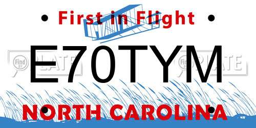 E70TYM North Carolina License Plate