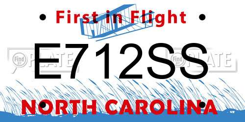 E712SS North Carolina License Plate