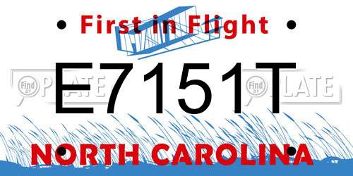 E7151T North Carolina License Plate