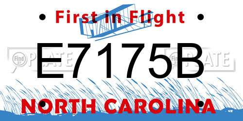 E7175B North Carolina License Plate