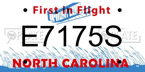 E7175S North Carolina License Plate