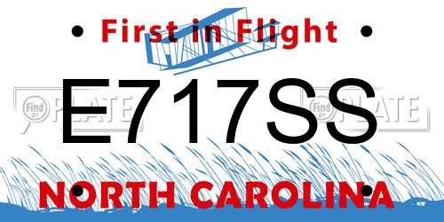 E717SS North Carolina License Plate