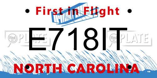 E718IT North Carolina License Plate