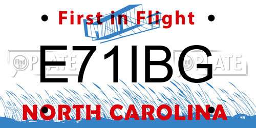 E71IBG North Carolina License Plate