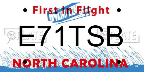 E71TSB North Carolina License Plate