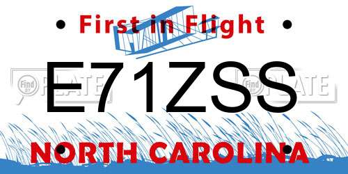E71ZSS North Carolina License Plate