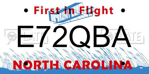 E72QBA North Carolina License Plate