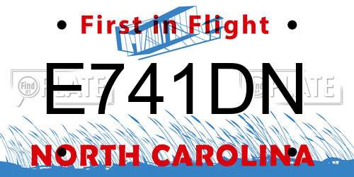 E741DN North Carolina License Plate