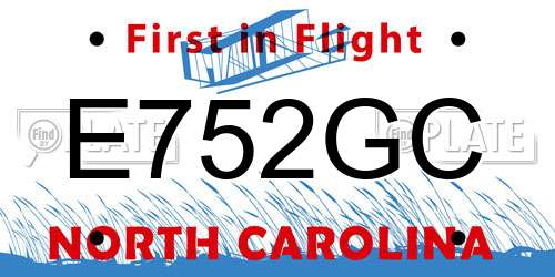 E752GC North Carolina License Plate