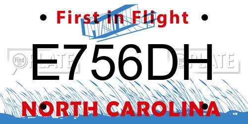 E756DH North Carolina License Plate