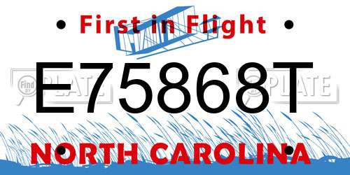 E75868T North Carolina License Plate