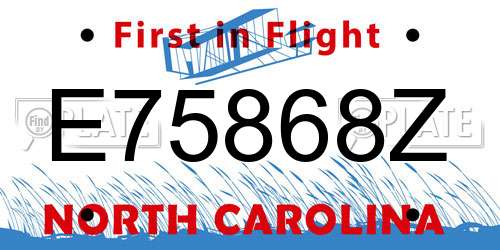 E75868Z North Carolina License Plate