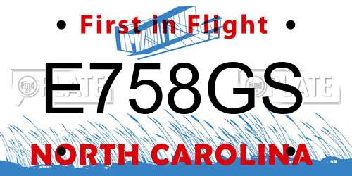 E758GS North Carolina License Plate