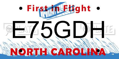 E75GDH North Carolina License Plate