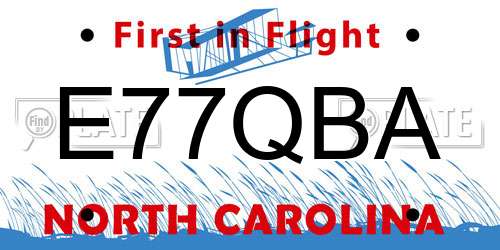 E77QBA North Carolina License Plate