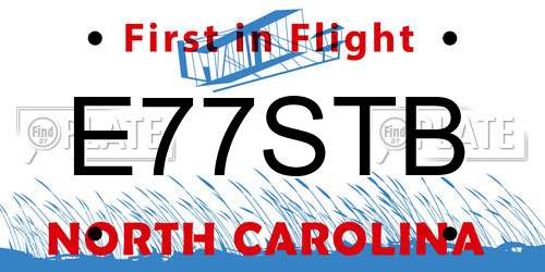 E77STB North Carolina License Plate