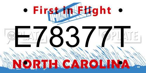 E78377T North Carolina License Plate
