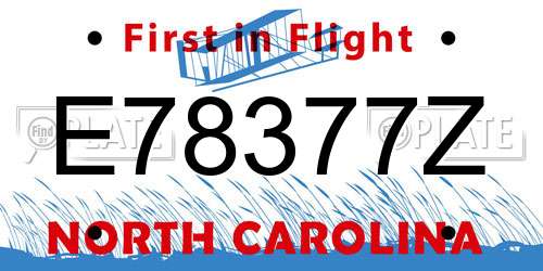 E78377Z North Carolina License Plate