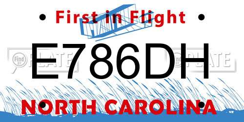 E786DH North Carolina License Plate