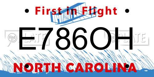 E786OH North Carolina License Plate