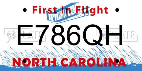 E786QH North Carolina License Plate