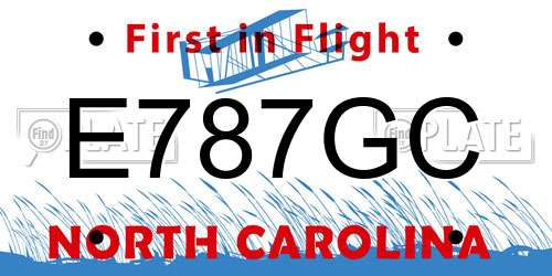 E787GC North Carolina License Plate