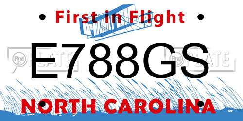 E788GS North Carolina License Plate