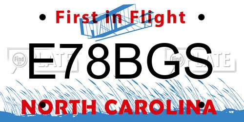 E78BGS North Carolina License Plate