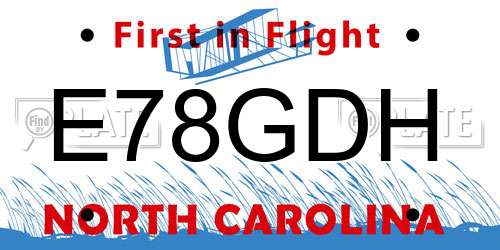 E78GDH North Carolina License Plate