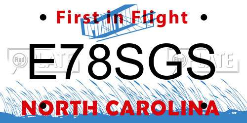 E78SGS North Carolina License Plate