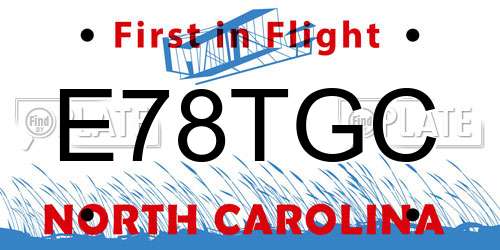 E78TGC North Carolina License Plate