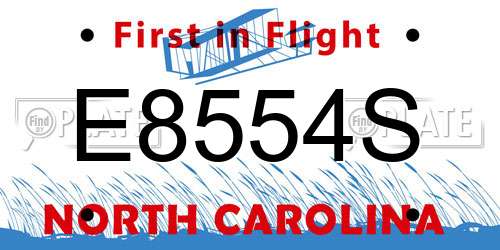 E8554S North Carolina License Plate